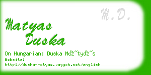 matyas duska business card